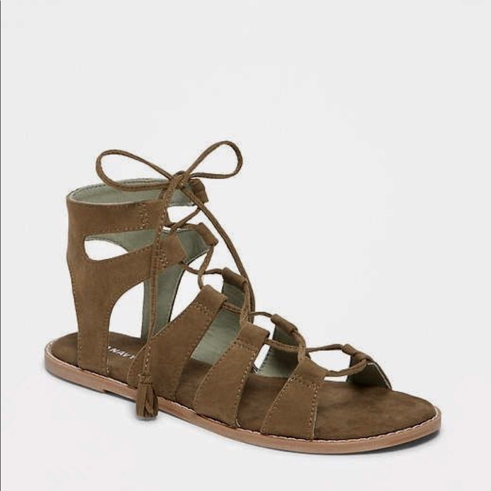 Olive gladiator sandals